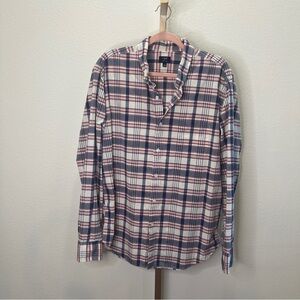 J. Crew summer plaid button down shirt XL